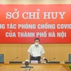 Ông Chu Ngọc Anh, Chủ tịch Ủy ban nhân dân thành phố phát biểu tại cuộc họp. (Ảnh: PV/Vietnam+)