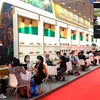 Khu gian hàng Việt Nam được tổ chức theo mô hình "Triển lãm từ xa" tại hội chợ CAEXPO 2021. (Ảnh: PV/Vietnam+)