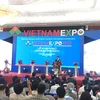 Bộ trưởng Công Thương Nguyễn Hồng Diên phát biểu tại Vietnam Expo 2022. (Ảnh: Xuân Quảng/Vietnam+)