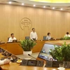 Cuộc họp của Ban Chỉ đạo phòng, chống dịch bệnh COVID-19 Hà Nội. (Ảnh: PV/Vietnam+)