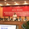 Ông Nguyễn Mạnh Quyền, Phó Chủ tịch Ủy ban Nhân dân thành phố Hà Nội phát biểu tại hội nghị sơ kết Ban Chỉ đạo 389 Hà Nội. (Ảnh: Xuân Quảng/Vietnam+)