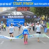 Các vận động viên tham gia giải chạy hưởng ứng sự kiện Giờ Trái đất năm 2023. (Ảnh: PV/Vietnam+)