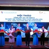 Lễ ra mắt Hệ thống Truy xuất nguồn gốc xúc tiến thương mại áp dụng công nghệ chuỗi khối-Blockchain. (Ảnh: PV/Vietnam+)