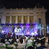 Sự kiện tắt đèn hưởng ứng Chiến dịch Giờ Trái đất 2023 do thành phố Hà Nội và Bộ Công Thương phát động. (Ảnh: Xuân Quảng/Vietnam+)