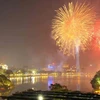 Đêm giao thừa Tết Nguyên đán năm 2024, thành phố Hà Nội sẽ tổ chức bắn pháo hoa ở 30 điểm với 32 trận địa. (Ảnh: TTXVN)