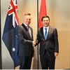 Bộ trưởng Bộ Công Thương Nguyễn Hồng Diên làm việc song phương với Bộ trưởng phụ trách Biến đổi Khí hậu và Năng lượng Australia Chris Bowen. (Ảnh: PV/Vietnam+)