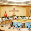 Bộ trưởng Nguyễn Hồng Diên phát biểu chỉ đạo tại hội nghị giao ban tháng 4/2024 các dự án đường dây 500kV mạch 3 từ Quảng Trạch-Phố Nối. (Ảnh: Đức Duy/Vietnam+)