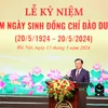 Bí thư Thành uỷ Hà Nội phát biểu tại Lễ Kỷ niệm 100 năm ngày sinh đồng chí Đào Duy Tùng. (Ảnh: Xuân Quảng/Vietnam+)
