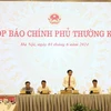 Bộ trưởng Trần Văn Sơn thông tin về tình hình kinh tế-xã hội 5 tháng đầu năm. (Ảnh: Đức Duy/Vietnam+)