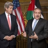 Ngoại trưởng Mỹ John Kerry (trái) và người đồng cấp Jordan Nasser Judeh. (Nguồn: AFP)