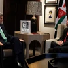 Ngoại trưởng Mỹ John Kerry (trái) hội đàm với Quốc vương Abdullah II. (Nguồn: Reuters)