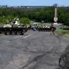 Binh lính Ukraine tại một trạm kiểm soát ở thành phố Slavyansk ngày 6/5. (Nguồn: AFP/TTXVN)