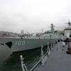 Tàu hải quân cuả Trung Quốc tham gia cuộc tập trận với Nga. (Nguồn: Kyodo/TTXVN)