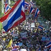 Biểu tình phản đối Chính phủ tiếp diễn tại thủ đô Bangkok ngày 12/5. (Nguồn: AFP/TTXVN)