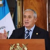 Tổng thống Guatemala Otto Perez Molina phát biểu trong cuộc họp báo tại Guatemala City ngày 21/5. (Nguồn: AFP/TTXVN)