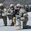 Binh sỹ Mỹ tham gia tập trận “Đại bàng non” ở Pocheon, phía Bắc thủ đô Seoul ngày 25/3. (Nguồn: AFP/TTXVN)
