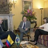 Ngoại trưởng Argentina Hector Timerman (trái) và Brazil- Mauro Vieira (giữa) đã hội đàm cùng người đồng cấp nước chủ nhà María Ángela Holguín (phải). (Nguồn: AFP/TTXVN)
