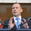 Thủ tướng Australia Tony Abbott phát biểu trong cuộc họp báo tại Canberra ngày 9/9. (Nguồn: AFP/TTXVN)