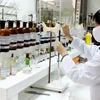 Quy trình sản xuất thuốc tại Công ty cổ phần dược phẩm Quảng Bình. (Ảnh: Dương Ngọc/TTXVN)