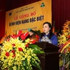 Bộ trưởng Bộ Y tế Nguyễn Thị Kim Tiến phát biểu tại buổi lễ. (Nguồn: Bệnh viện Việt Đức)