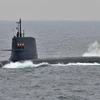Một tàu ngầm Nhật đi qua Vịnh Sagami, tỉnh Kanagawa ngày 14​/10/2012. (Nguồn: AFP)
