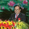 Giáo sư, tiến sỹ Bùi Đức Phú, Giám đốc Bệnh viện Trung ương Huế, phát biểu tại Đại hội. (Nguồn: TTXVN)