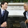 Tổng thống Mỹ Barack Obama (phải) và Thủ tướng Canada Justin Trudeau. (Nguồn: Reuters)