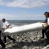 Mảnh vỡ nghi của máy bay MH370 được tìm thấy trên đảo Reunion, Pháp ngày 29/7/2015. (Nguồn: AP/TTXVN)