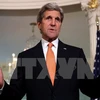 Ngoại trưởng Mỹ John Kerry phát biểu tại thủ đô Washington ngày 28/3. (Ảnh: AFP/TTXVN)