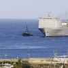 Tàu Mỹ tham gia tiêu hủy vũ khí hóa học của Syria. (Nguồn: AFP/TTXVN)