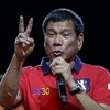 Ứng viên Rodrigo Duterte phát biểu trước những người ủng hộ trong cuộc vận động tranh cử Tổng thống ở Manila ngày 7/5. (Nguồn: EPA/TTXVN)