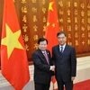 Phó Thủ tướng Trịnh Đình Dũng và Phó Thủ tướng Trung Quốc Uông Dương. (Nguồn: TTXVN)