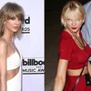 Hai hình ảnh này đặt cạnh nhau làm dấy lên nghi vấn Taylor Swift nâng ngực. (Nguồn: dailymail.co.uk)