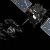 Hình ảnh mô phỏng tàu thăm dò Philae hạ cánh xuống Sao Chổi 67P/Churyumov - Gerasimenko từ phi thuyền Rosetta ngày 12/11/2014. (Nguồn: AFP/TTXVN)