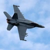 Máy bay Boeing F/A-18 Super Hornet bay trình diễn tại Triển lãm hàng không Farnborough ở Anh ngày 12/7. (Nguồn: AFP/TTXVN)