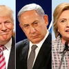 Tỷ phú Donald Trump (trái), cựu Ngoại trưởng Hillary Clinton (phải) lần lượt gặp Thủ tướng Israel Benjamin Netanyahu. (Nguồn: Reuters)