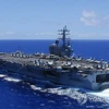 Tàu USS Ronald Reagan (CVN-76). (Nguồn: Yonhap News)