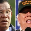 Ông Hun Sen (trái) cho rằng ông Trump (phải) làm Tổng thống Mỹ sẽ dẫn tới một thế giới tốt đẹp hơn. (Nguồn: scmp.com)