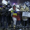 Biểu tình phản đối sắc lệnh của Chính phủ tại thủ đô Bucharest ngày 2/2. (Nguồn: EPA/TTXVN)