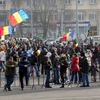 Biểu tình phản đối Chính phủ tại thủ đô Bucharest ngày 5/2. (Nguồn: THX/TTXVN)