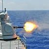 Hải quân Trung Quốc và Nga tham gia một cuộc tập trận. (Nguồn: THX/TTXVN) 
