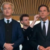 Thủ tướng Hà Lan Mark Rutte và đối thủ Geert Wilders and chuẩn bị cho cuộc tranh luận trên truyền hình. (Nguồn: AP) 