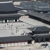 Cảnh vắng khách du lịch tại Cung Gyeongbok, Cung điện Hoàng gia có từ triều đại Joseon (1392-1910), ở Seoul ngày 5/3. (Nguồn: Yonhap/TTXVN)