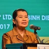 Bà Men Sam An, Phó Thủ tướng Chính phủ Hoàng gia Campuchia, phát biểu tại buổi lễ. (Ảnh: Chanh Đa/TTXVN)