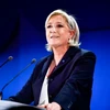 Ứng viên Tổng thống Pháp Marine Le Pen phát biểu tại Henin-Beaumont sau khi kết quả sơ bộ vòng 1 cuộc bầu cử Tổng thống Pháp được công bố ngày 23/4. (Nguồn: THX/ TTXVN)
