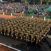 Binh sỹ quân đội Ấn Độ diễu hành trong lễ kỷ niệm 68 năm Ngày Quốc khánh tại thủ đô New Delhi. (Nguồn: AFP/TTXVN)