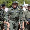 Bộ trưởng Quốc phòng Venezuela Vladimir Padrino Lopez (giữa, hàng đầu). (Nguồn: AFP/TTXVN)