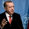 Tổng thống Thổ Nhĩ Kỳ Tayyip Erdogan phát biểu tại một hội nghị ở Istanbul ngày 22/5. (Nguồn: AFP/TTXVN)