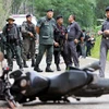 Cảnh sát Thái Lan điều tra tại hiện trường vụ tấn công ở tỉnh Yala, miền Nam Thái Lan ngày 23/5. (Nguồn: EPA/TTXVN)