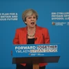 Thủ tướng Anh Theresa May trong cuộc vận động tranh cử ở Wrexham ngày 22/5. (Nguồn: AFP/TTXVN)